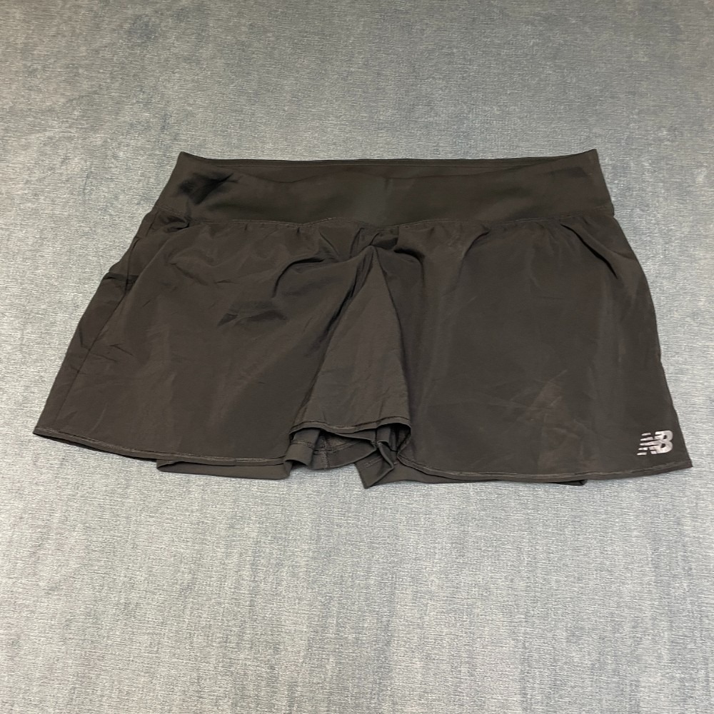 New Balance Tournament Tennis Skort Womens 38 Black Logo Elastic Waist Sports